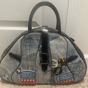 Dior Denim Handbag with Black Accents Very Stylish!!!